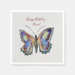 Butterfly Wasserfarbe Geburtstag Custom Serviette