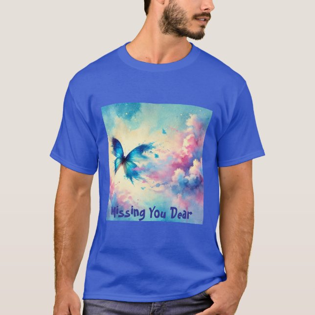 Butterfly Watercolor Liebe Mens Tshirt (Vorderseite)
