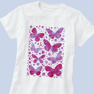Butterfly Watercolor Magenta Pink T - Shirt