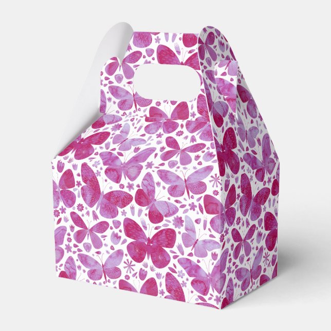 Butterfly Watercolor Pink Geschenkschachtel (Vorderseite)