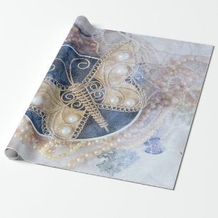 Butterfly Wedding Bridal White Gold Elegant Geschenkpapier