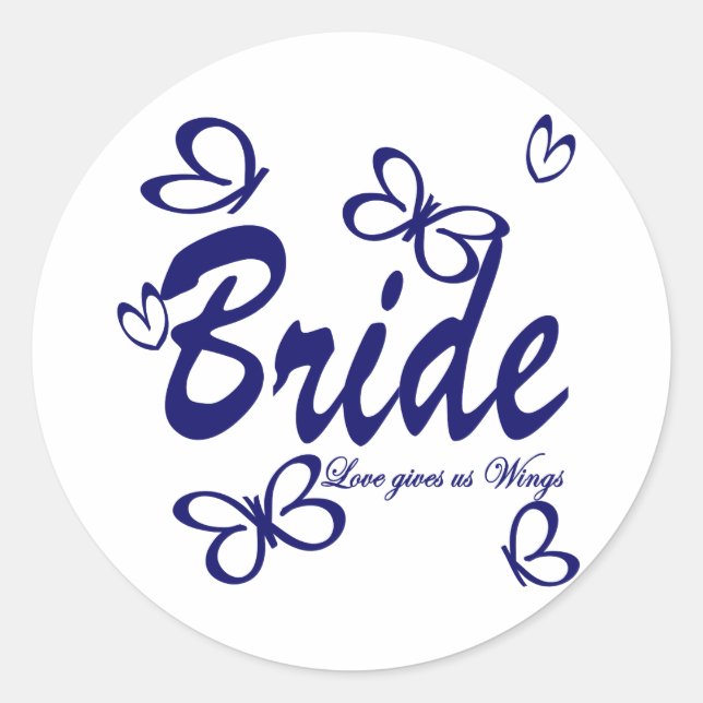 Butterfly Wedding/ Bridge Runder Aufkleber (Vorderseite)
