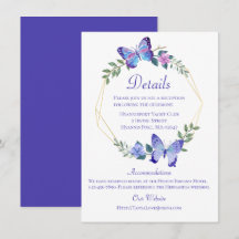 Butterfly Wedding Details Schmetterlinge Blauer Fl