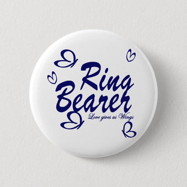 Butterfly Wedding/ Ring Bearer Button (Vorderseite)