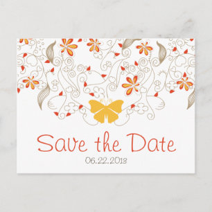 Butterfly Whimsy Save the Date Postcard Ankündigungspostkarte
