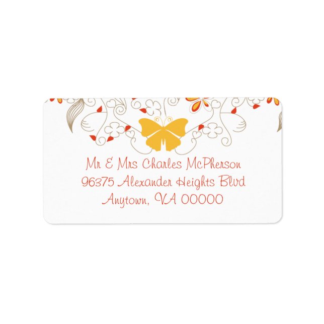 Butterfly Whimsy UAWG Address Labels Adressaufkleber (Vorne)
