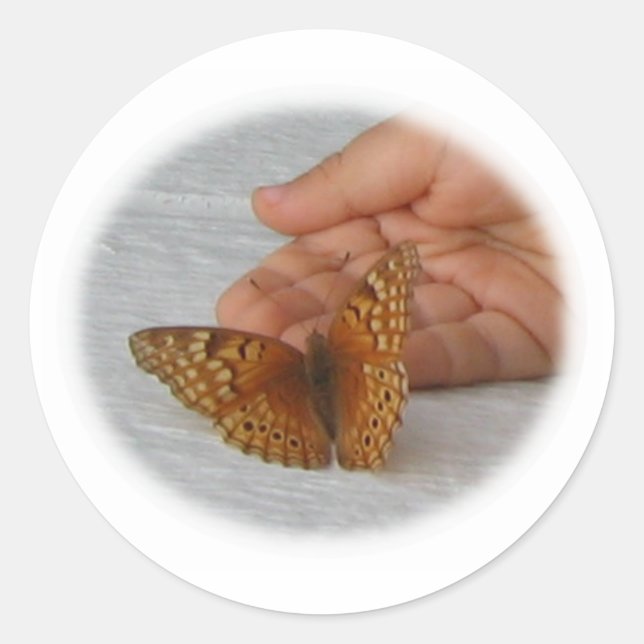 Butterfly Whisperer Runder Aufkleber (Vorderseite)