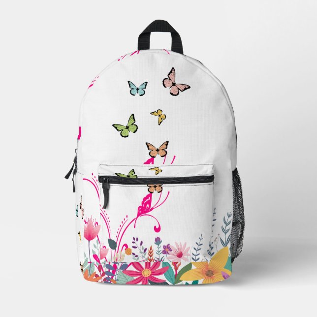 Butterfly Whispers – Nature’s Magic Backpack Bedruckter Rucksack (Vorderseite)
