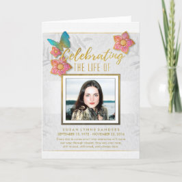 Butterfly White Gold Graue Gedenkveranstaltung Ein Einladung