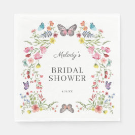 Butterfly Wildblume Babydusche Serviette