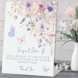 Butterfly Wildblume Bouquet Blume Bar Sockelschild