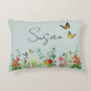 Butterfly Wildblume Garden Personalisiert Dekokissen