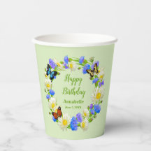 Butterfly-Wildblumen Geburtstagsparty Paper Cups