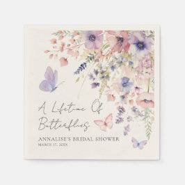 Butterfly Wildflower Bridal Shower Serviette