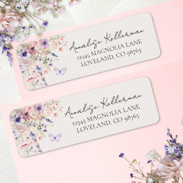 Butterfly Wildflower Return Address