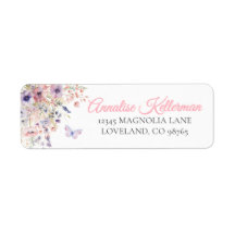 Butterfly Wildflower Return Address Label