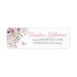 Butterfly Wildflower Return Address Label