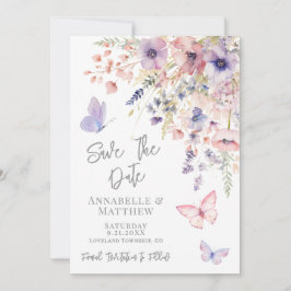 Butterfly Wildflower Wedding Save The Date