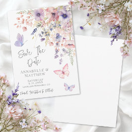 Butterfly Wildflower Wedding Save The Date