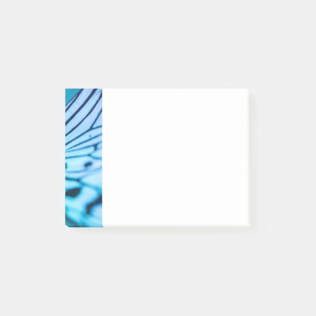Butterfly Wing Blau und Schwarzes Foto Detail Post-it Klebezettel (Vorderseite)