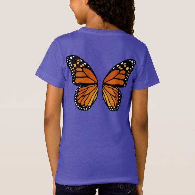 Butterfly Wings Girls T - Shirt Niedlich Butterfly (Rückseite)