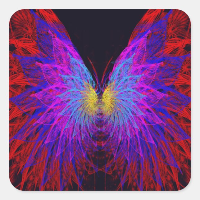Butterfly Wings Quadratischer Aufkleber (Vorderseite)