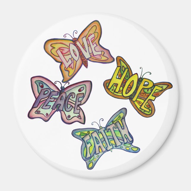 Butterfly Wings Word Art Gift Kühlschrankmagnete Magnet (Vorne)