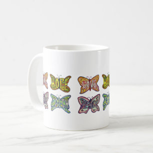 Butterfly Wings Word Art Inspiration Kaffee Tasse