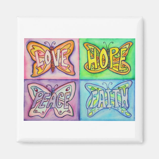 Butterfly Wings Word Art Inspiration Kühlschrankma Magnet (Vorne)