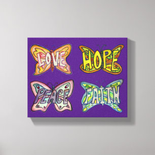 Butterfly Wings Word Art Wrapped Canvas Malerei Leinwanddruck