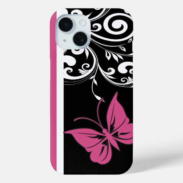 Butterfly Wirbel Cranberry Pink Case-Mate iPhone Hülle (Rückseite)