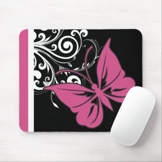Butterfly Wirbel Cranberry Pink Mousepad