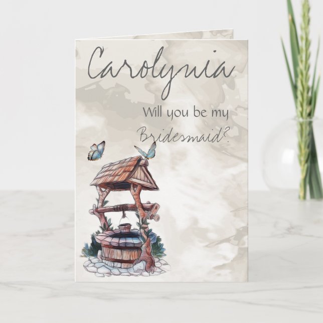 BÜTTERFLY WISHING GUT BRIDESMAID INVITE EINLADUNG (Vorderseite)