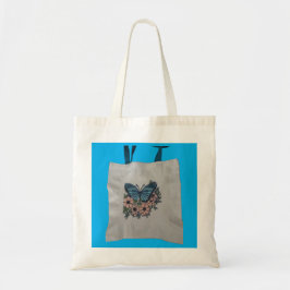 Butterfly with florals tote tragetasche