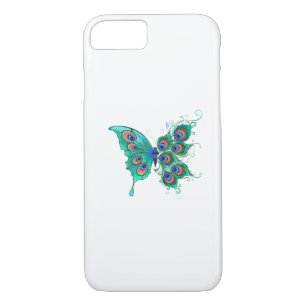 Butterfly with Green Peacock Feathers Case-Mate iPhone Hülle