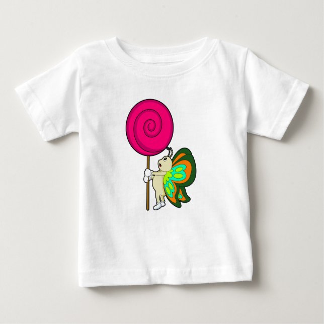 Butterfly with Lollipop Baby T-shirt (Vorderseite)