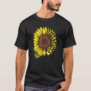 Butterfly Women Summer Vintag Retro Sonnenblume T-Shirt