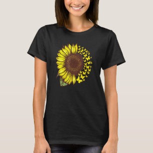 Butterfly Women Summer Vintag Retro Sonnenblume T-Shirt