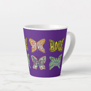 Butterfly Word Art Custom Coffee Latte Cup Tasse