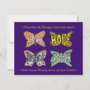 Butterfly Word Art Custom Design Einladungen