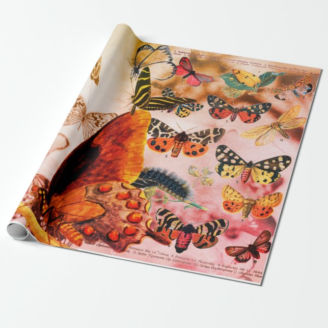 BUTTERFLY-Wrapping Paper Geschenkpapier (Ungerollt)