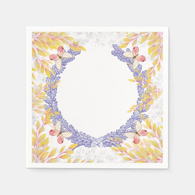 Butterfly Wreath Paper Napkins Serviette (Vorderseite)