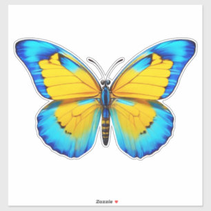 Butterfly Yellow Blue Aufkleber