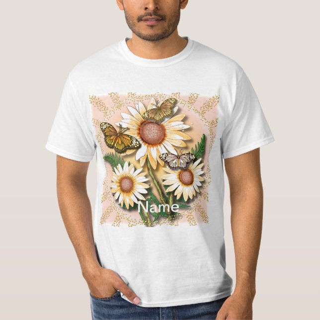 Butterfly Yellow Daisies T-Shirt (Vorderseite)
