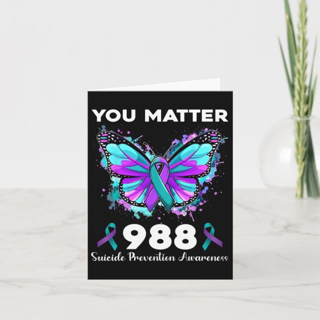Butterfly You Problem 988 Suizidprävention Aware Karte (Vorderseite)