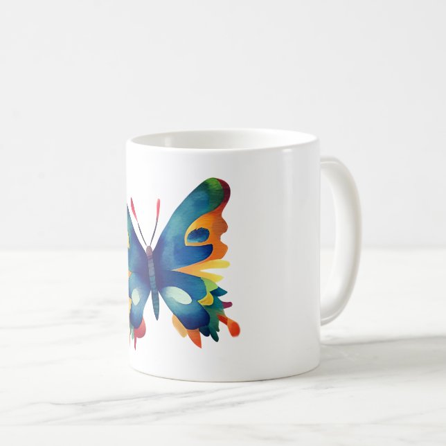 Butterfly Zeichnend Kaffeetasse (VorderseiteRechts)