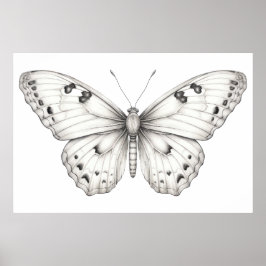 Butterfly zeichnend poster