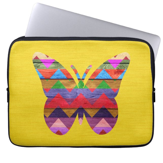 Butterfly Zickzack Muster Laptopschutzhülle (Vorderseite)