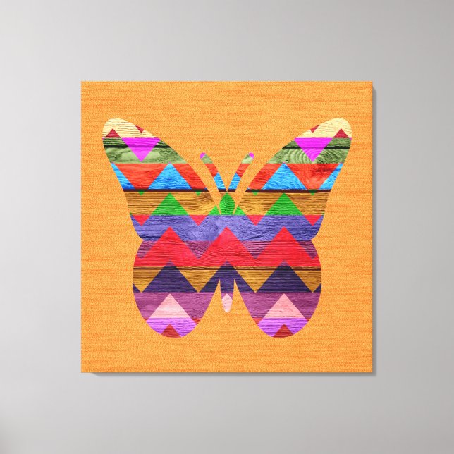 Butterfly Zickzack Muster Leinwanddruck (Vorderseite)