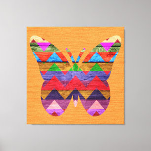 Butterfly Zickzack Muster Leinwanddruck